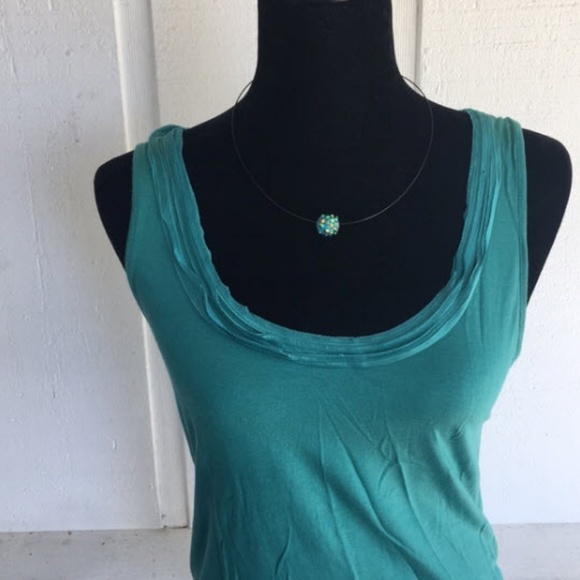 Banana Republic Tops - Banana Republic teal tank pretty neckline detail